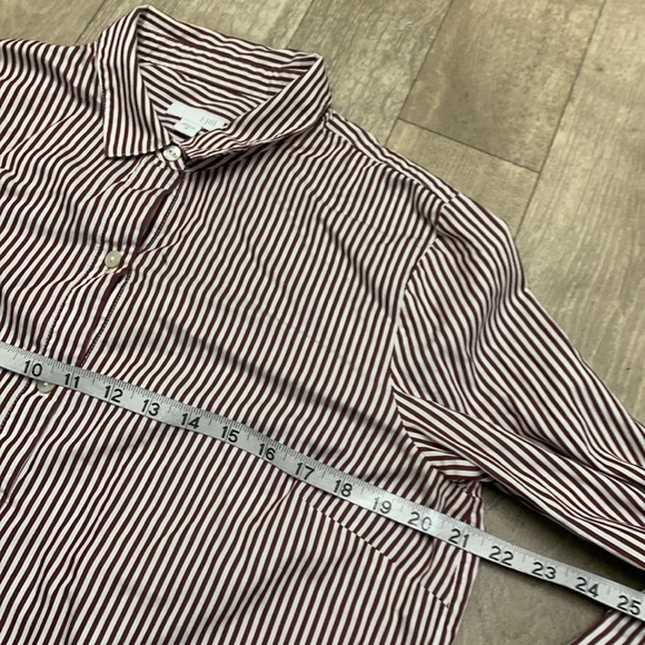 Womens J.Jill Silk Cotton Blend‎ Button Down Stripe Long Sleeve Tunic Dress - Picture 4 of 8